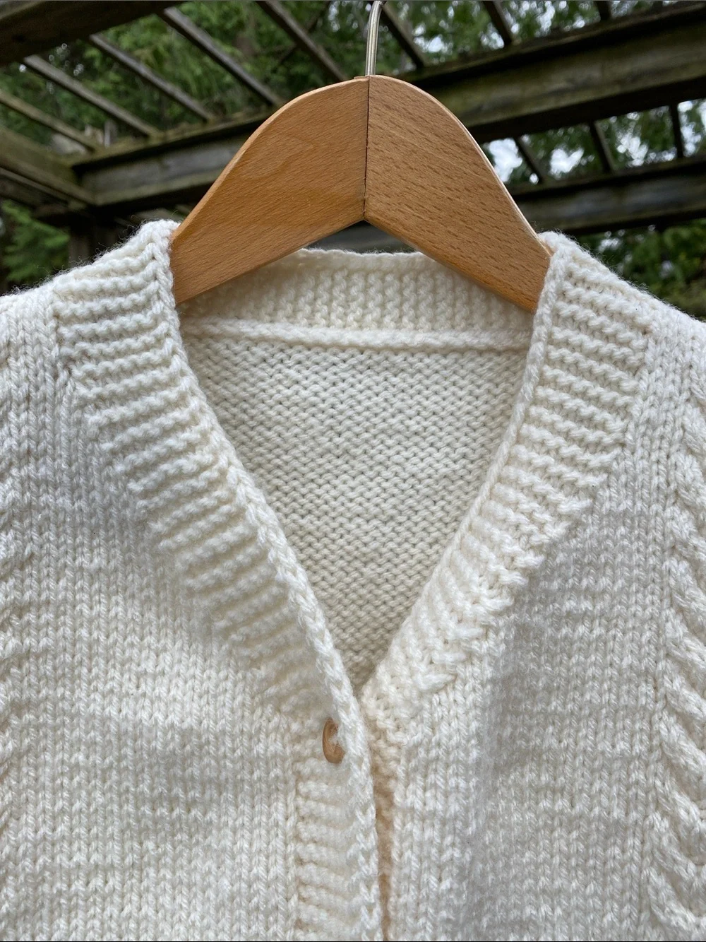 Cream Cable Knit Button Front Vest - Picture 6 of 9